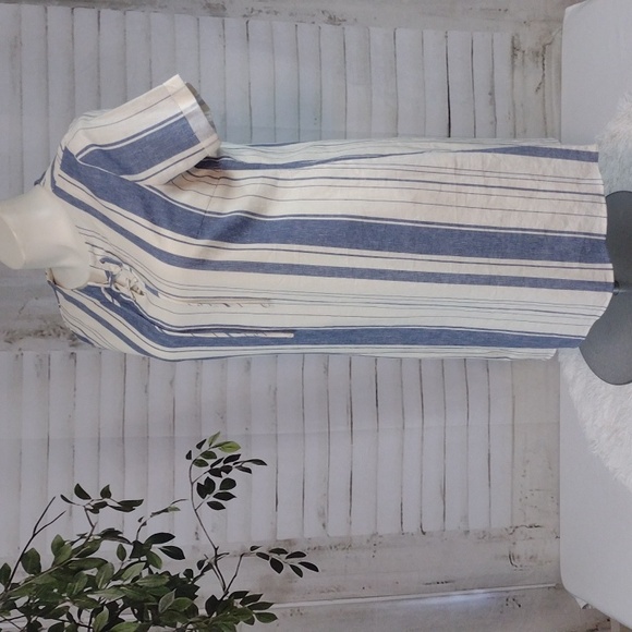Signature Studio Linen Striped Midi Dress, Size XL - Picture 3 of 12
